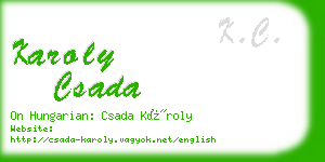 karoly csada business card